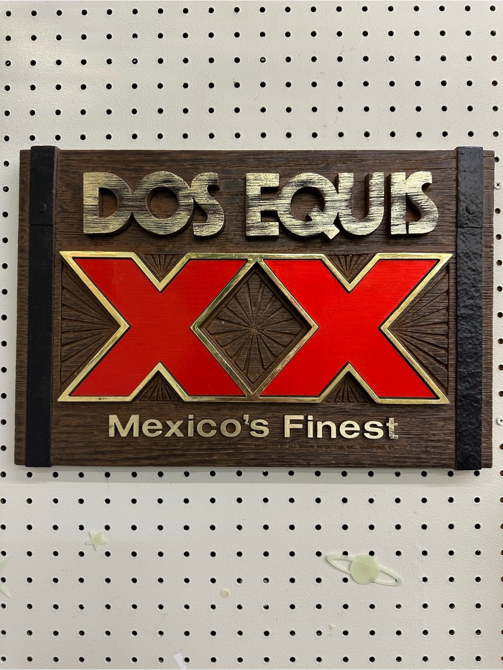 Vintage Dos Equis XX Mexico’s Finest Wooden Beer Bar Sign Wall Decor